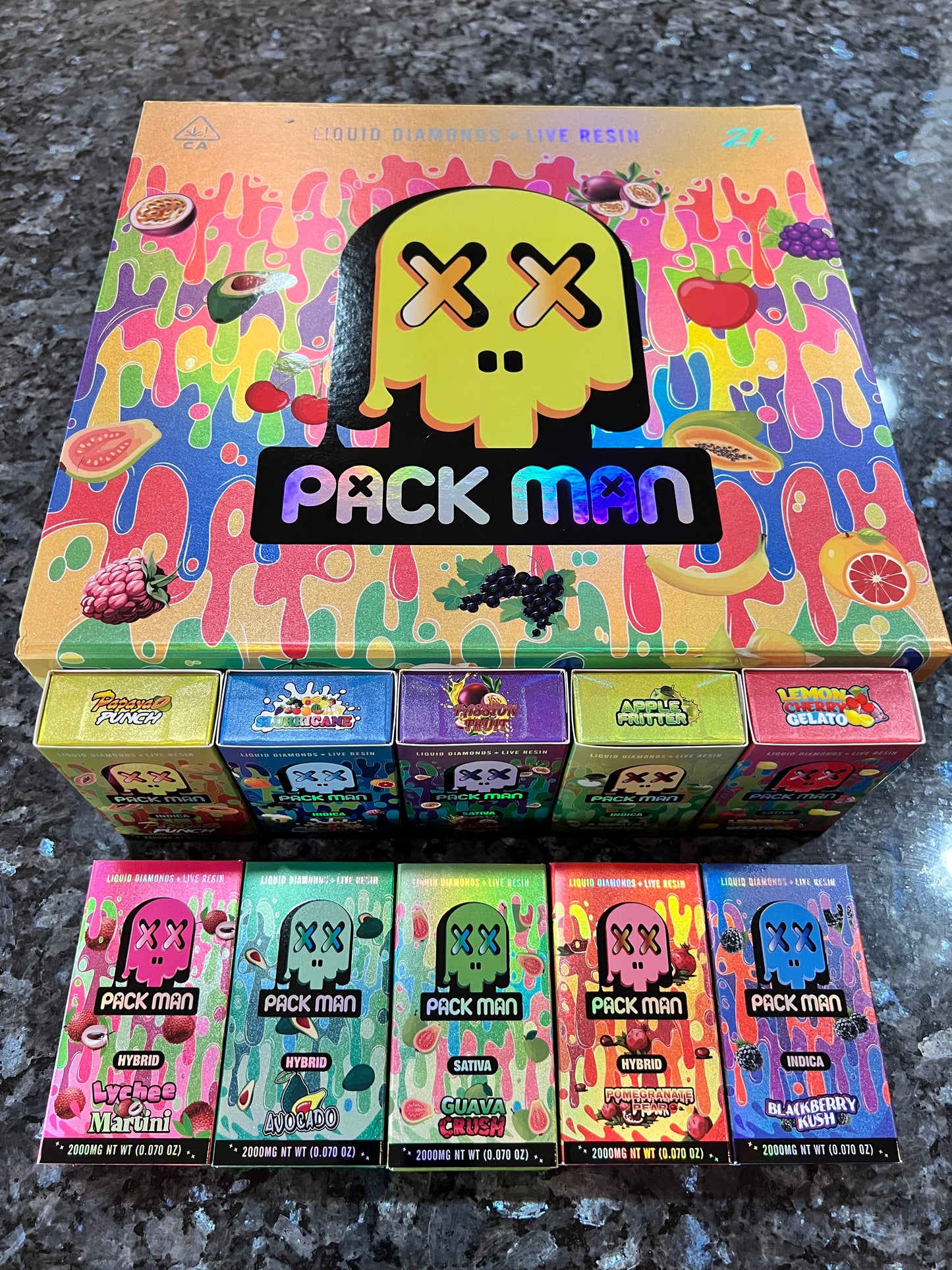 Pack Man 2 Gram Live Resin Carts