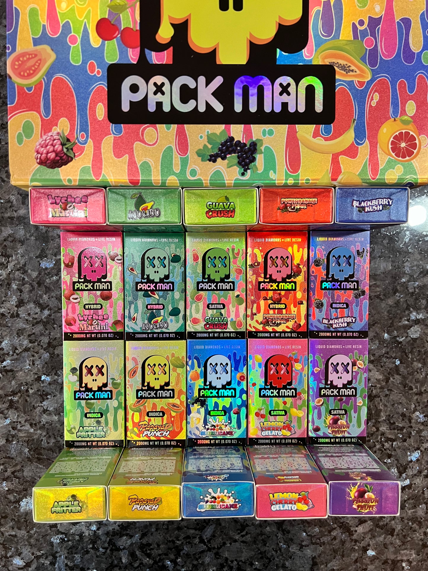 Pack Man 2 Gram Live Resin Carts